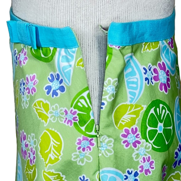 Lilly Pulitzer A-Line Skirt With Citrus Fruit Pattern & Side Zip Size 4 - Picture 4 of 10